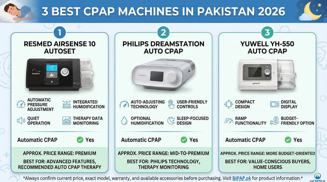 3 Best CPAP Machines in Pakistan 2026: Prices, Features & Buying Guide